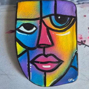 Visage Cubiste Coloré
